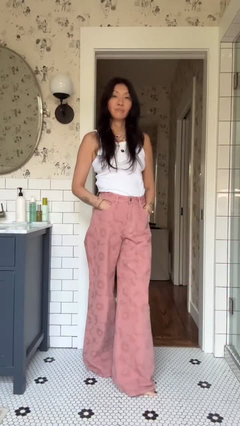 Instagram post by @sparkandpepper for Marimekko. Caption reads: [...] the year pink and bold in Maridenim 🩷....