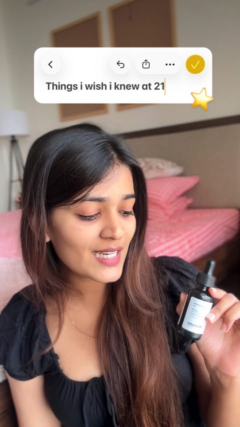 Instagram post by @mallikamohta for Minimalist. Caption reads: [...] life and skincare tips era 🤪🎀💅✨....