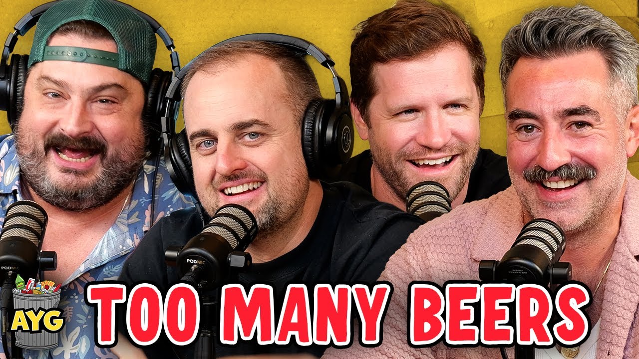 YouTube post by @AreYouGarbage for ExpressVPN. Caption reads: Too Many Beers w/ Garbage Island | Are You Garbage....