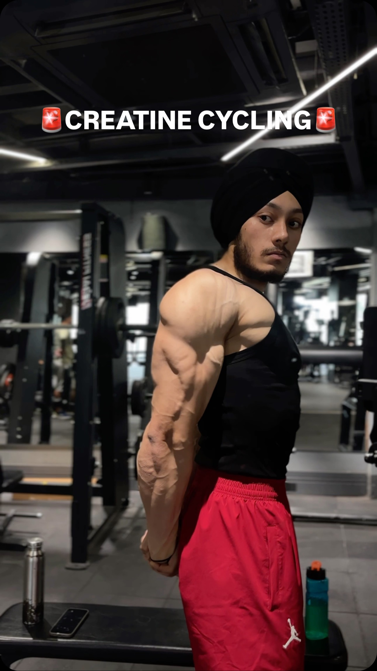 Instagram post by @ravneet_fit for MuscleBlaze. Caption reads: [...] use krta hu✅ SHOP NOW💯 @muscleblaze FOR....