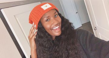 Instagram post by @brionnebutler for Love Your Melon. Caption reads: Love Your Melon’s collegiate beanies are....