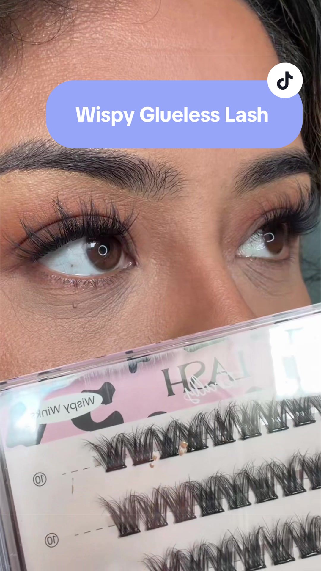 TikTok post by @maggieforevaa for Lashterally. Caption reads: @Lashterally.usa Wispy Winks style for these [...].