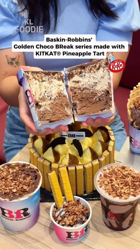 Instagram post by @kl.foodie for Baskin-Robbins. Caption reads: Check out Baskin-Robbins’ Golden Chocolate BReak....