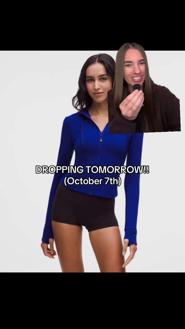 TikTok post by @hintofnattyp for lululemon. Caption reads: [...] dropping tomorrow (oct 7th) @lululemon....