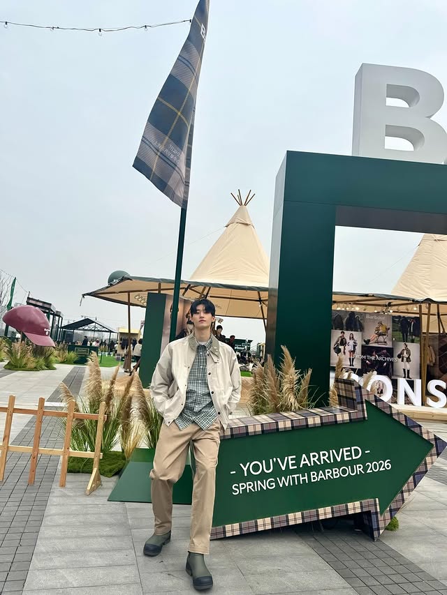 Instagram post by @marti_.no._ for Barbour. Caption reads: Spring with Barbour Festival - Shanghai....