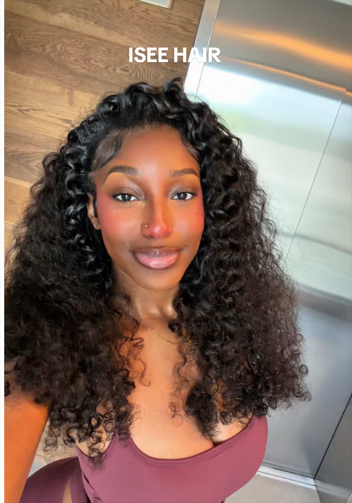 TikTok post by @kkelseyk_ for ISEE Hair. Caption reads: Obsessed with this half wig from @ISEEHAIR 😍😍....