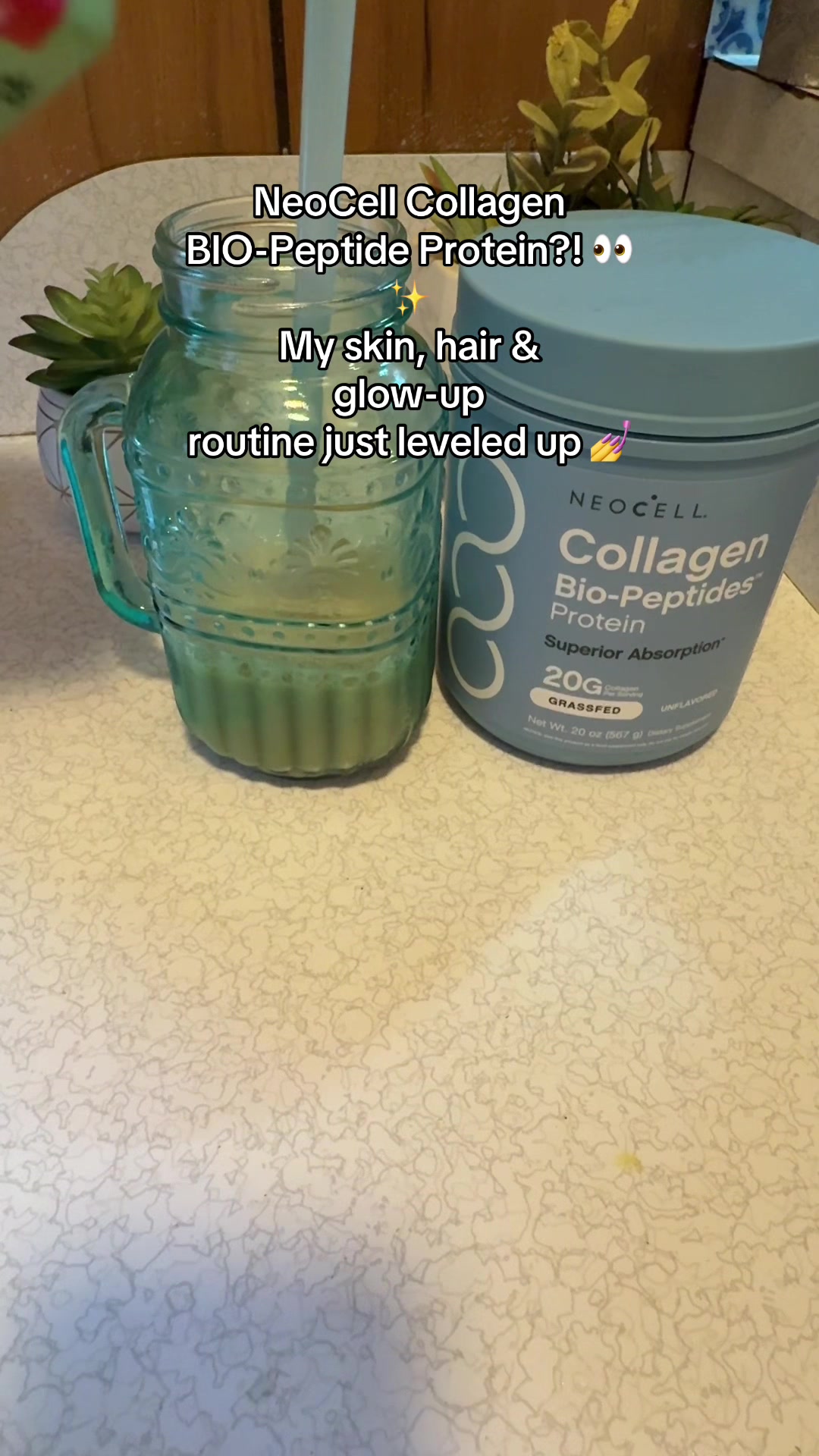 TikTok post by @deesbeauty4 for NeoCell. Caption reads: [...] #morningroutine #collagenpeptides @NeoCell....