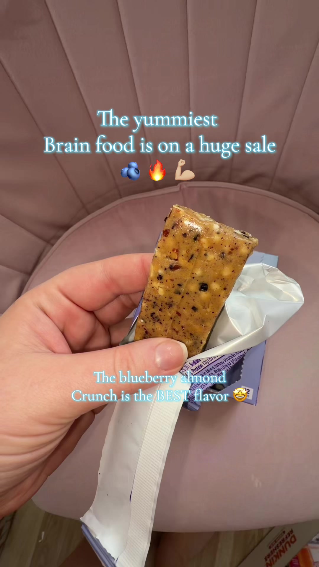TikTok post by @genesis.photography for MOSH. Caption reads: @Mosh blueberry almond crunch bars 🫐 my [...].