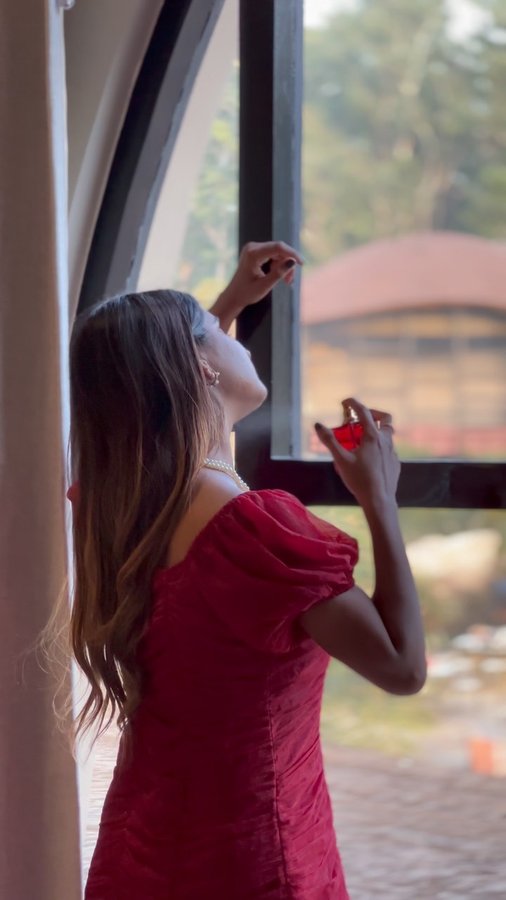 Instagram post by @officialmonika__ for Faballey. Caption reads: Shop This Look 
Link In Bio♥️
•Outfit- FabAlley....