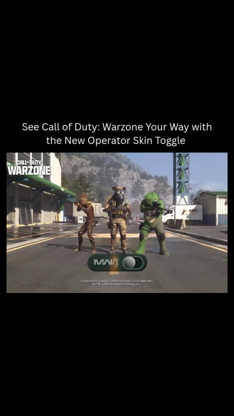 Instagram post by @explainanimal for Call of Duty. Caption reads: Operator Skin toggle coming to Call of Duty:....