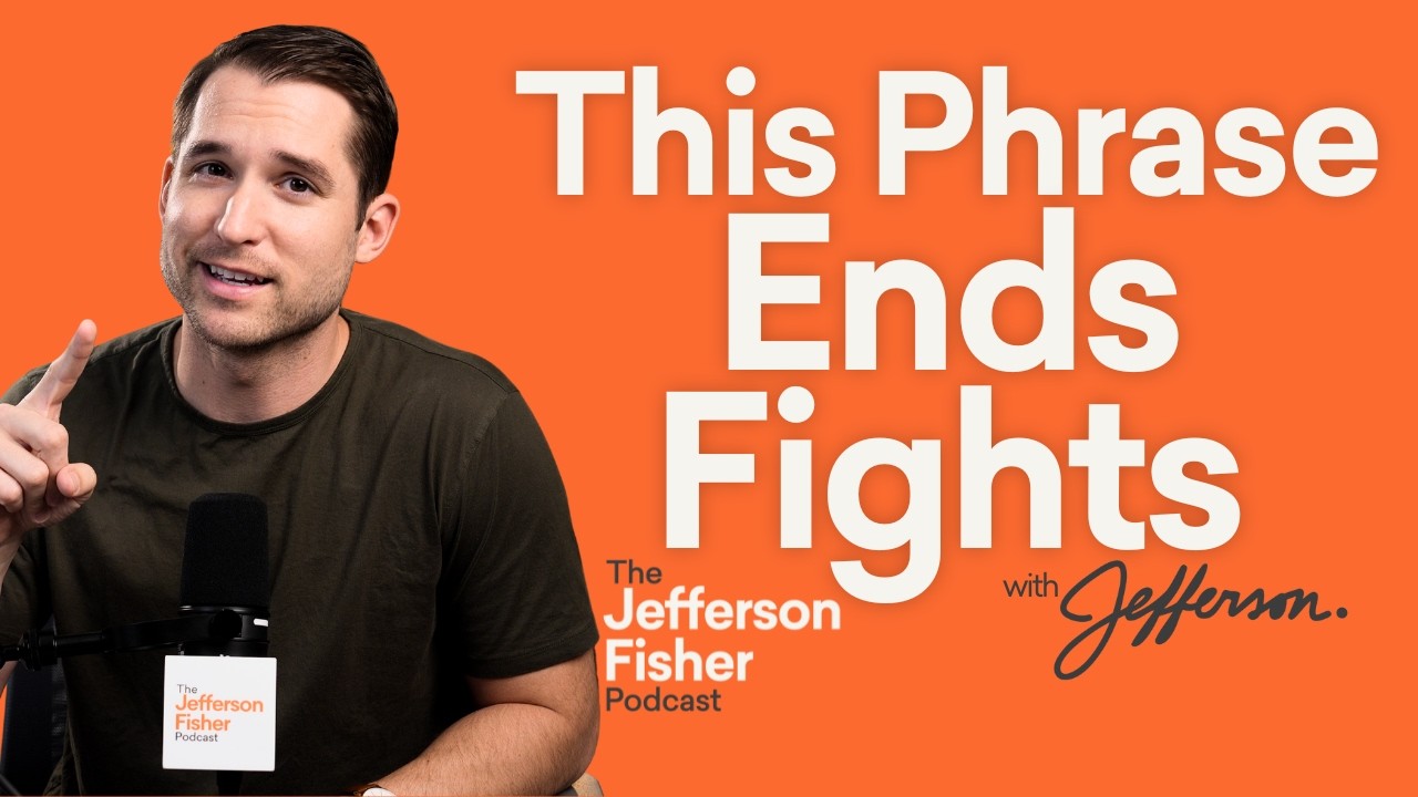 YouTube post by @jeffersonfisher for BetterHelp. Caption reads: One Phrase That Instantly Ends Arguments.