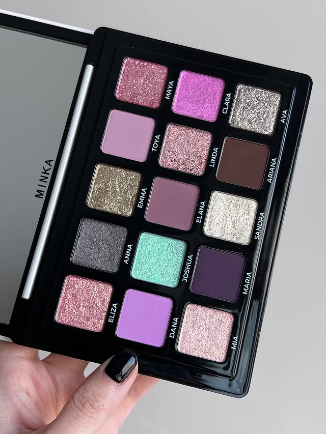 Instagram post by @freya86_ff for Adept Cosmetics. Caption reads: [...] Minka palette from @adeptcosmetics....