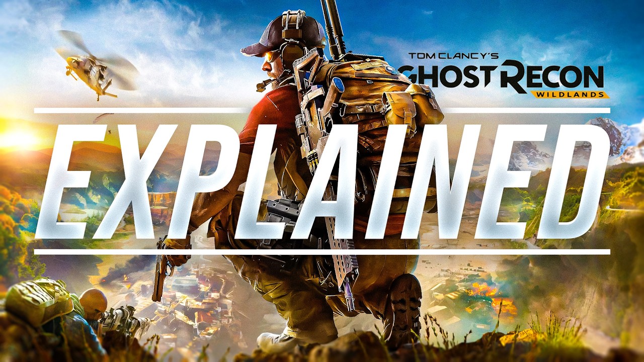 YouTube post by @FalloutPlays for Shop Titans. Caption reads: Ghost Recon Wildlands Explained PERFECTLY in 9....