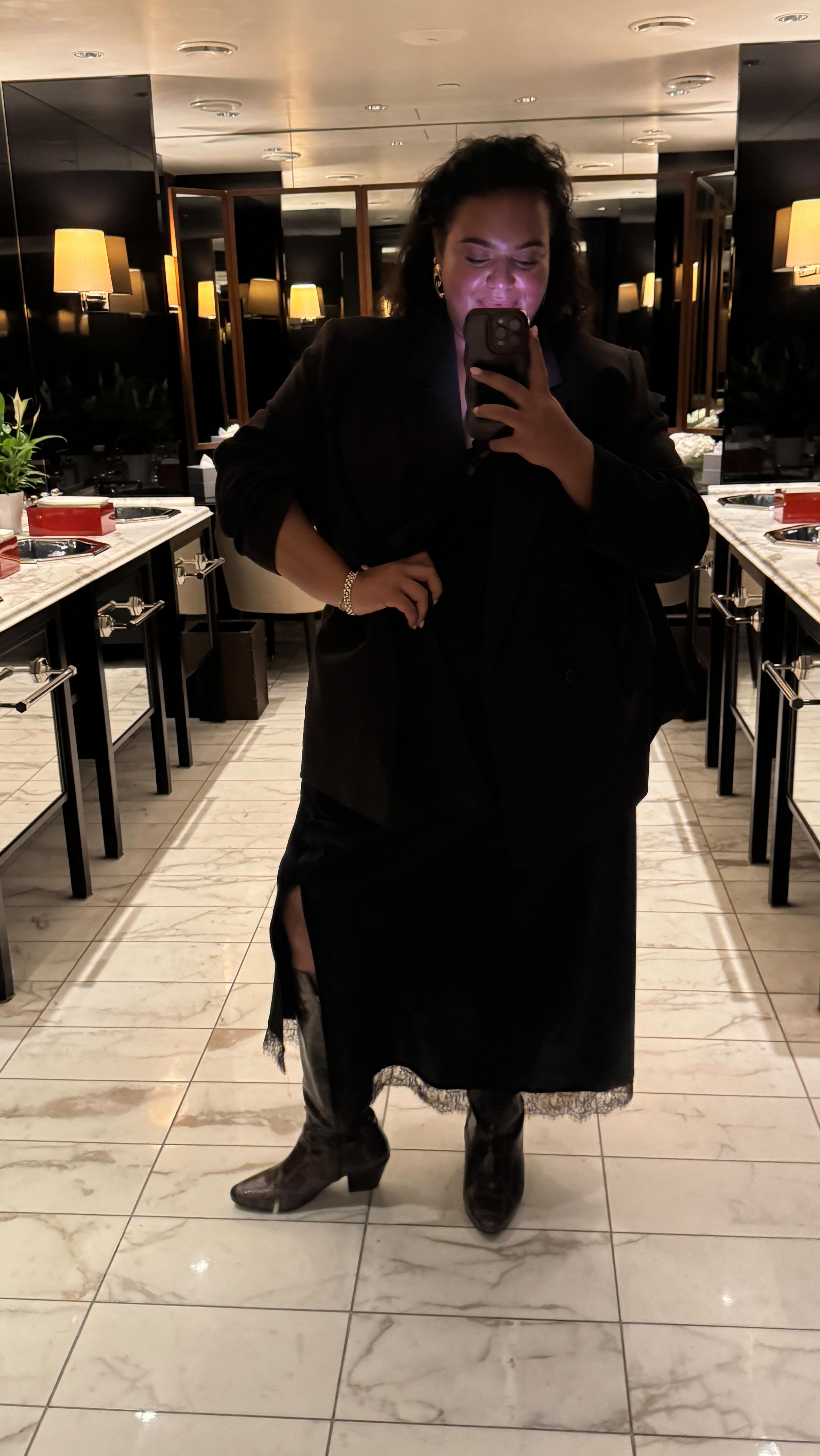 Instagram post by @billie_bhatia for DuoBoots. Caption reads: [...] on my AW bingo card, but praise be for....