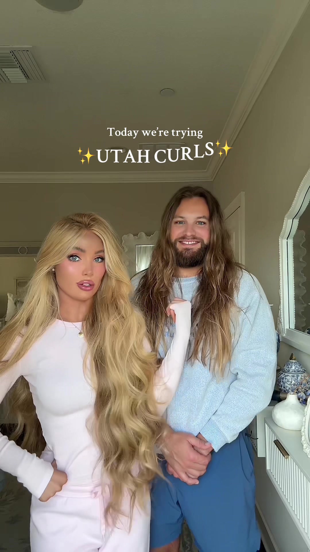 TikTok post by @katerina.rozmajzl for Amika. Caption reads: [...] off to get a dirty soda! Haircare from....