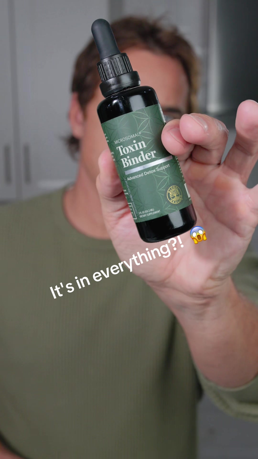 TikTok post by @paulschriner for Global Healing. Caption reads: [...] #longevity #toxinbinder #cleanse @Global....