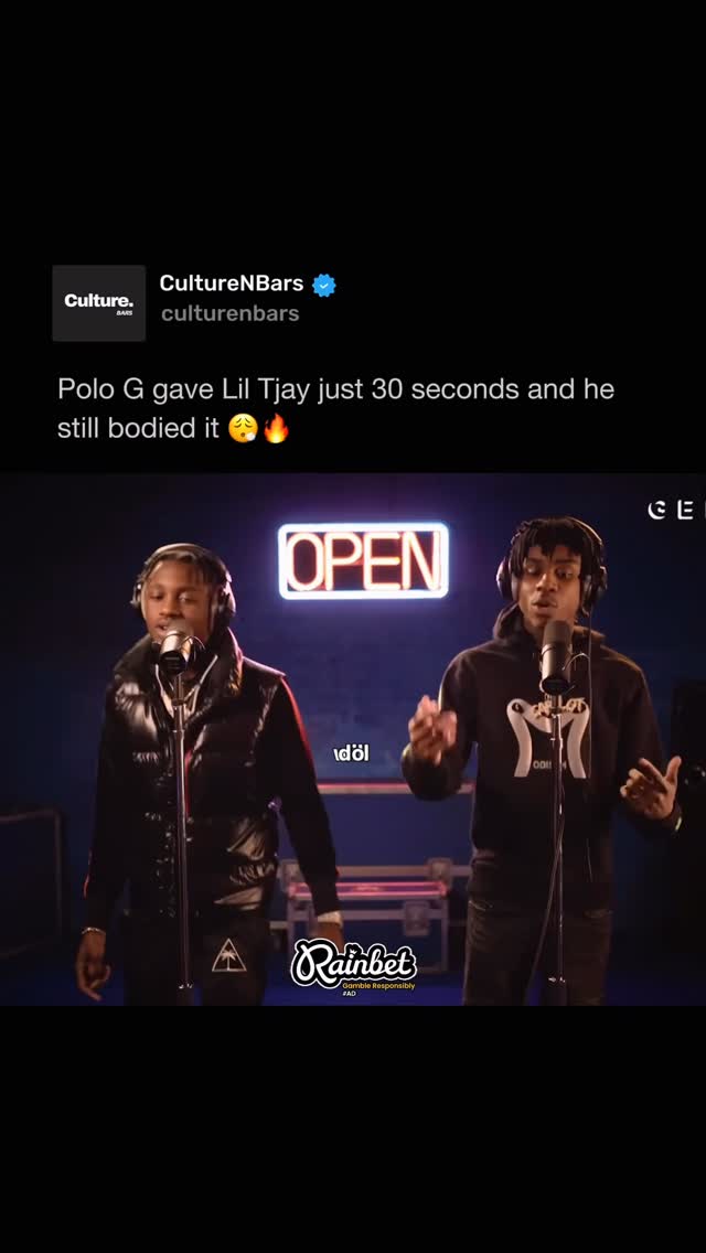 Instagram post by @culturenbars for Genius. Caption reads: Nah fr

🎥: @genius 

#polog #liltjay #rap....