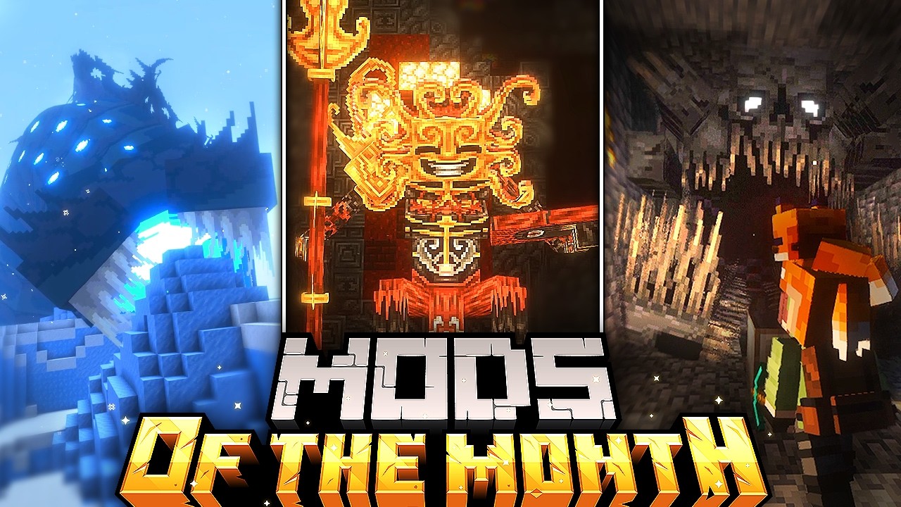 YouTube post by @EnderVerseMC for CurseForge. Caption reads: TOP 20 Minecraft Mods OF The Month | July 2026....