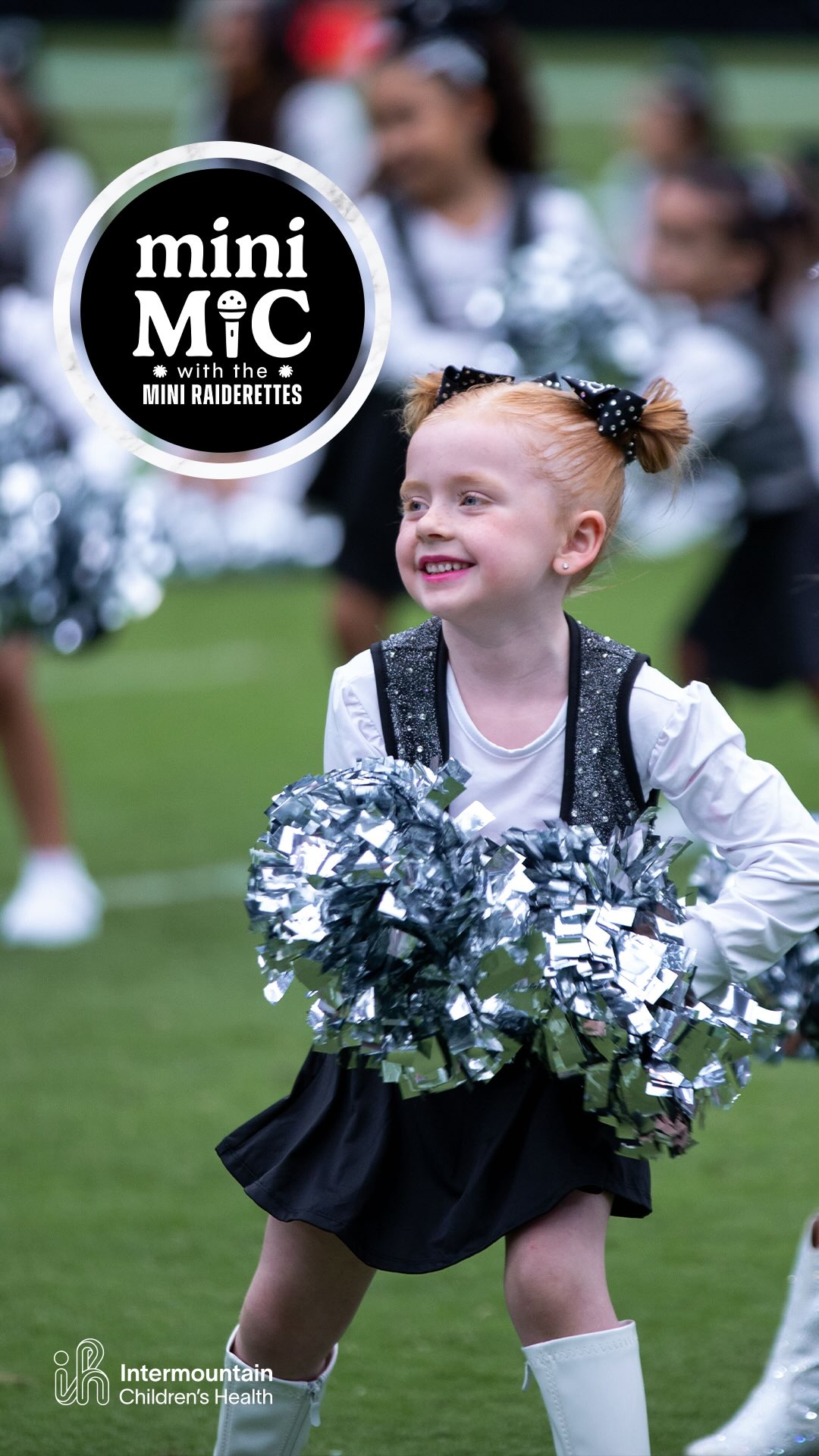 Instagram post by @raiderettes for Intermountain Health. Caption reads: We still can’t get over those mini white....