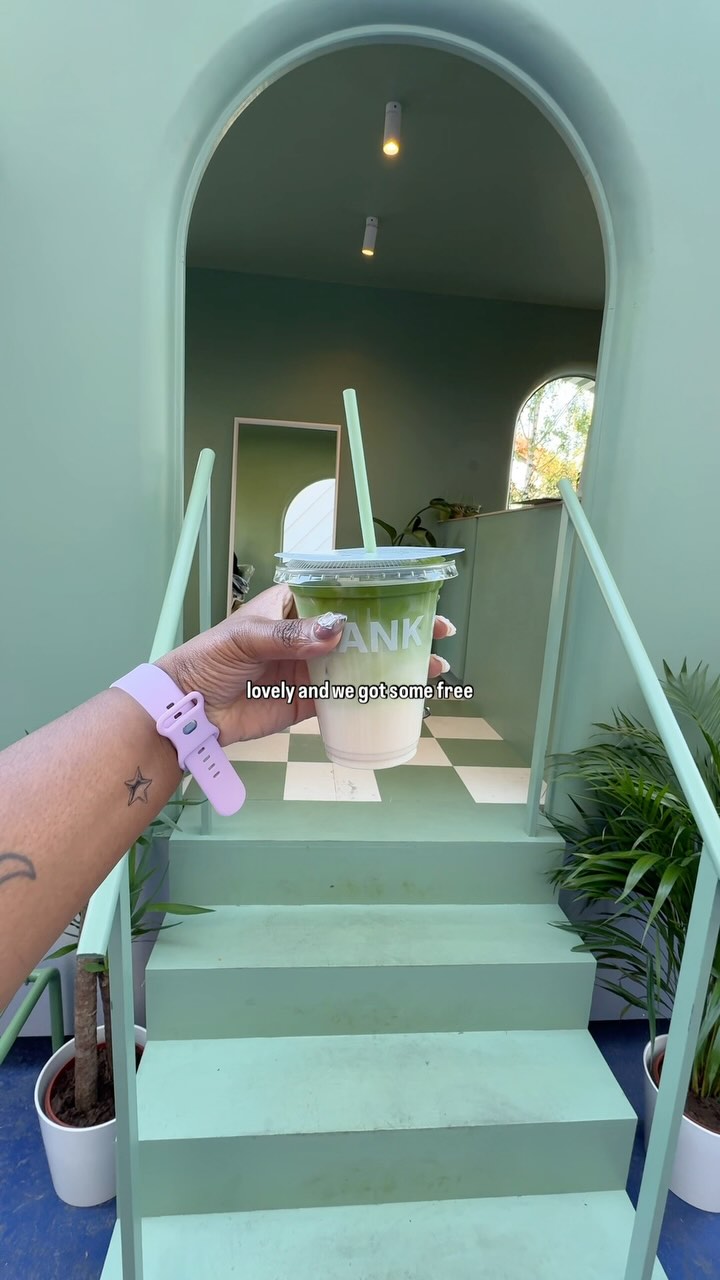 Instagram post by @muinatabdul for Blank Street. Caption reads: doing it for the plot: FREE TATTOO from....