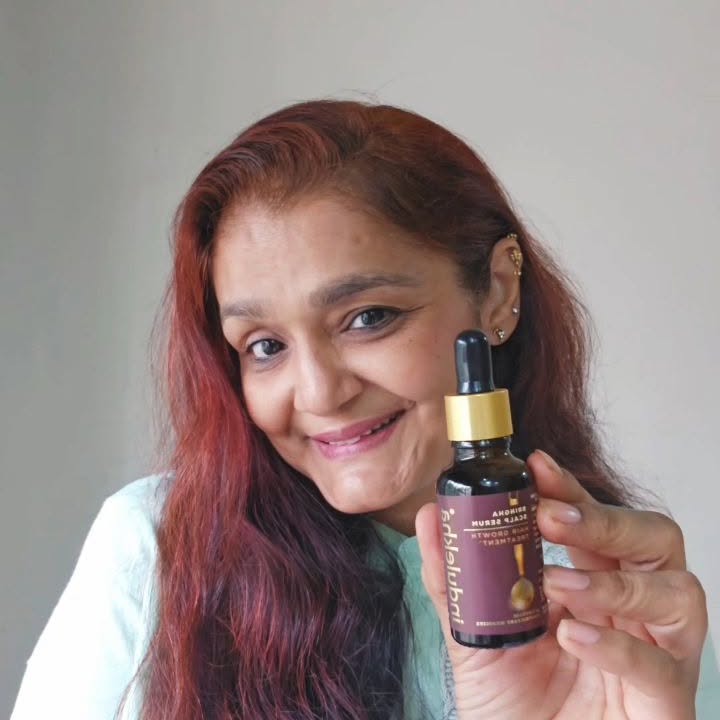 Instagram post by @racdevradar for Indulekha. Caption reads: Notice your hair isn’t as full as before?
Hair....