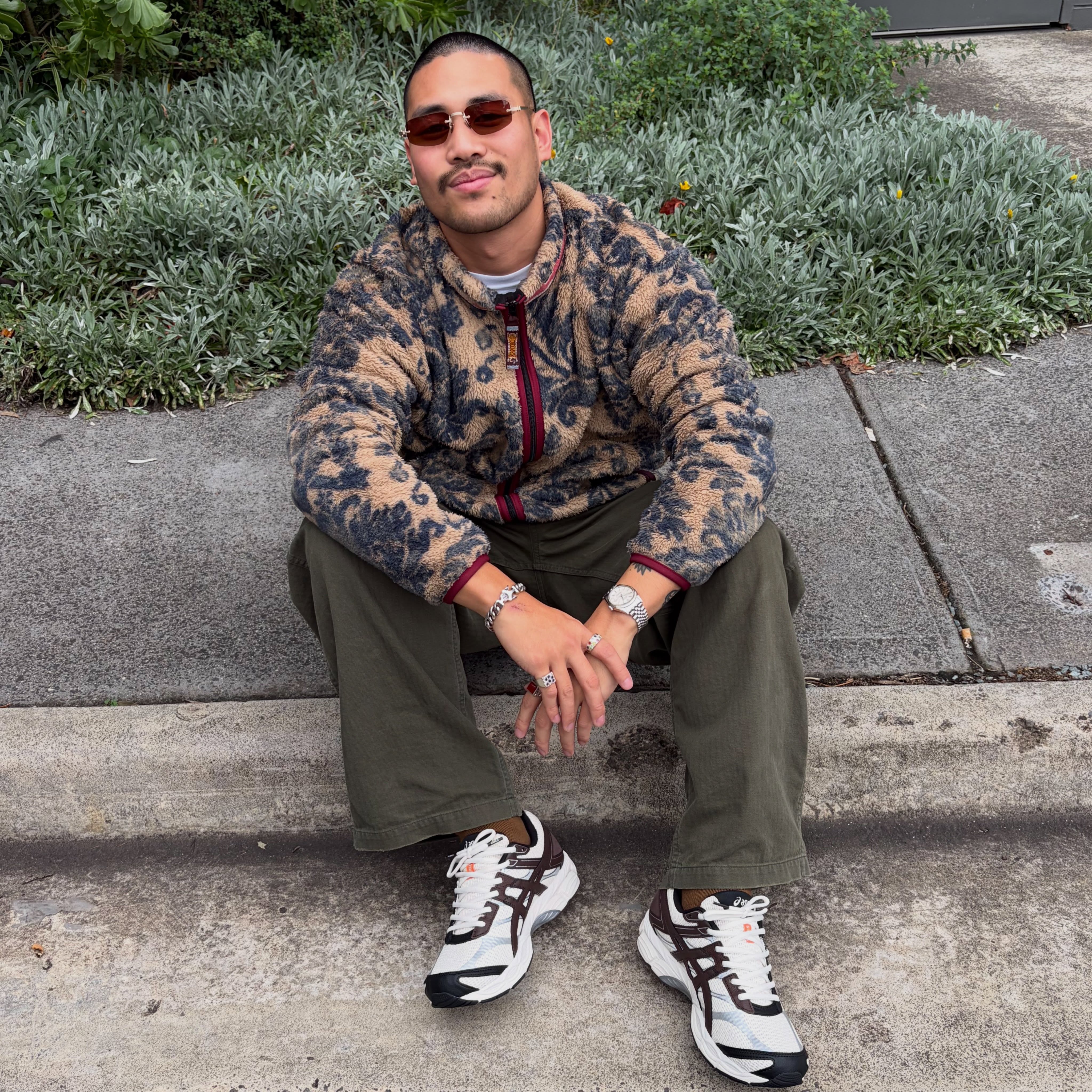 Instagram post by @jimmyupthere for ASICS SportStyle. Caption reads: EARLS Asics Cumulus got me feeling toey for the....