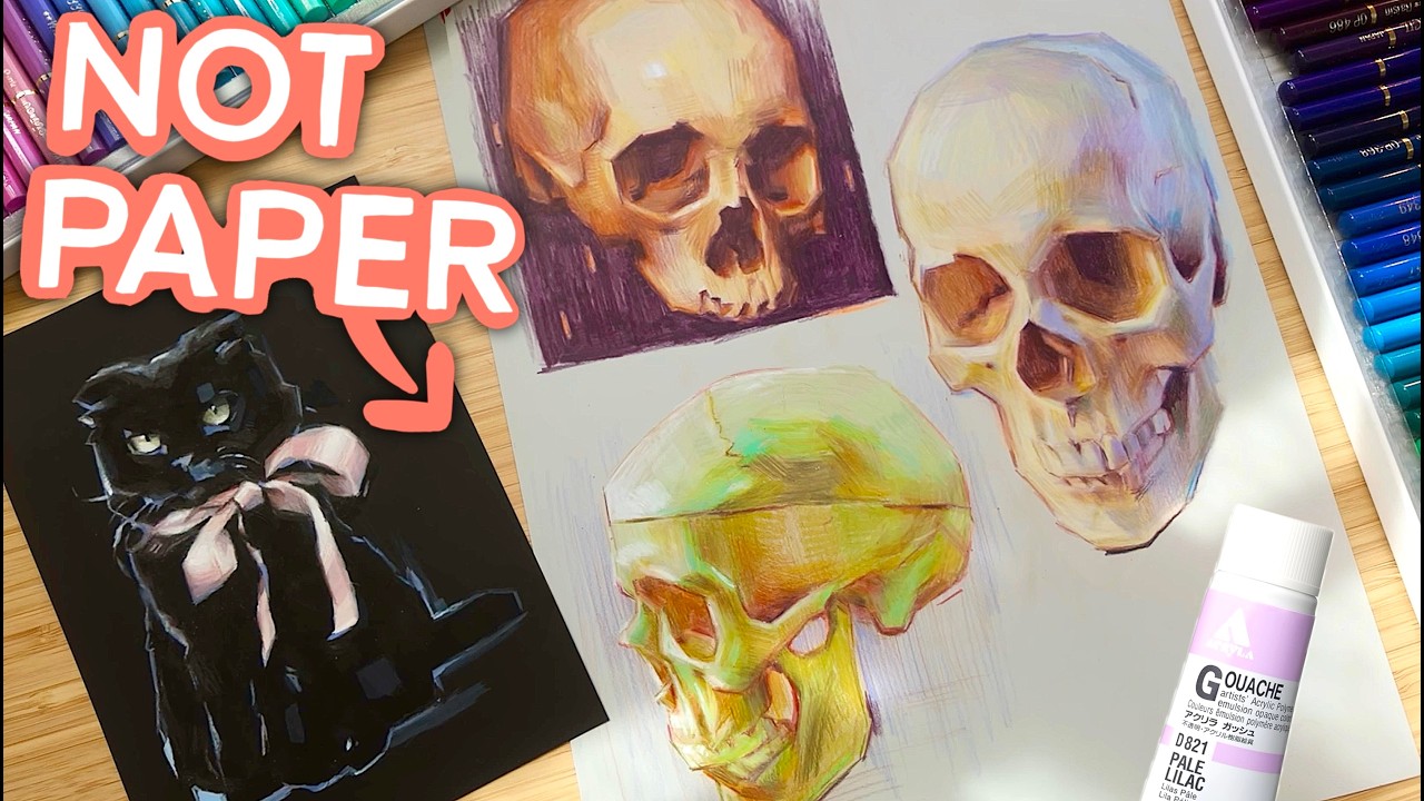 YouTube post by @emhuesart for Skillshare. Caption reads: [...] will receive a one-month free trial of....