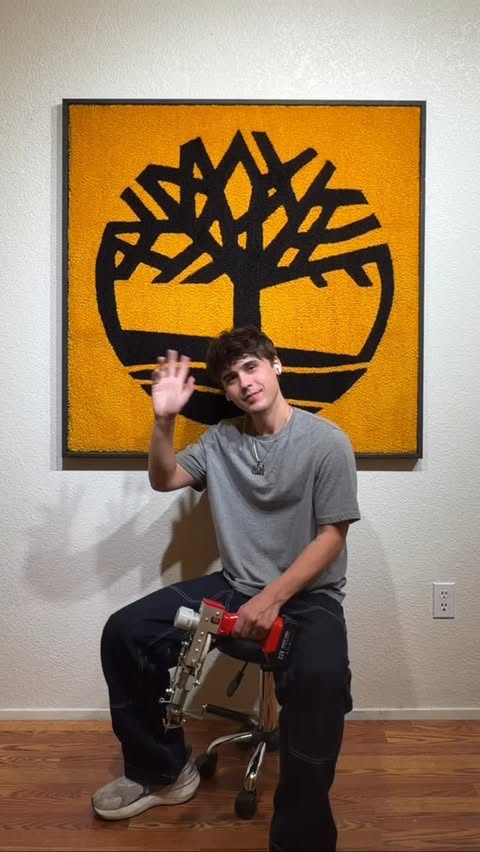 Instagram post by @cedvu for Timberland. Caption reads: Thee @timberland rug #timbs #ad.