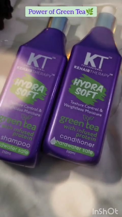 Instagram post by @daisy.soul21 for KT Professional. Caption reads: [...] Works with hard water 🫰 #haireels....