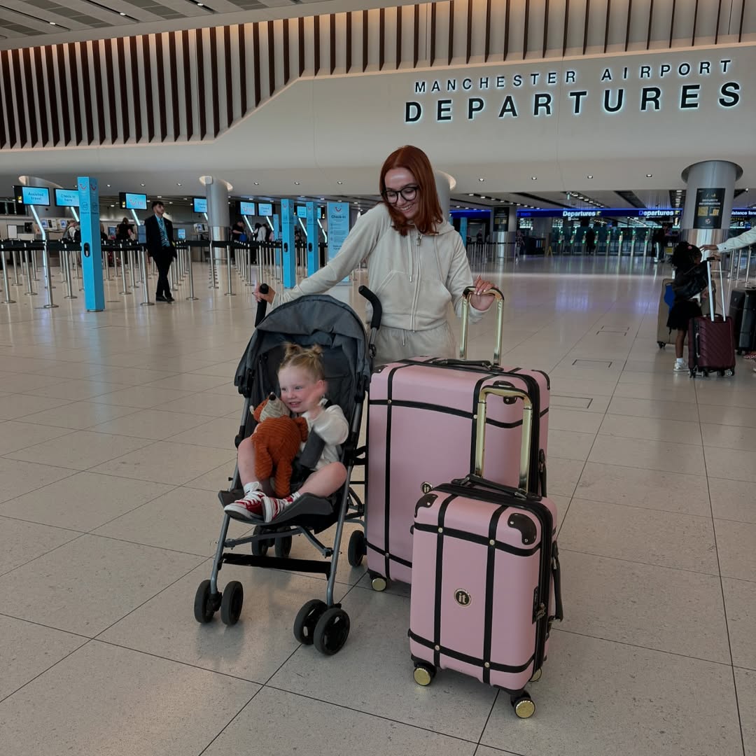 Instagram post by @ayupwithmads for it Luggage. Caption reads: [...] > IBZ ✈️🍒🍋🦩 Cases kindly gifted by....