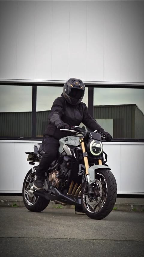 Instagram post by @grey.biker for Furygan. Caption reads: [...] 🤝🏻 @nexxhelmets @furyganofficiel....
