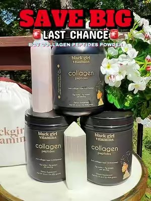 TikTok post by @i.am.sawanna for Black Girl Vitamins. Caption reads: AMAZING DEAL IN CART 🛒👆@OfficialBGV #collagen....