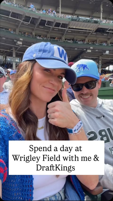 Instagram post by @caitlin_hendricks for DraftKings Sportsbook. Caption reads: If you’re not starting your Cubs game day at....