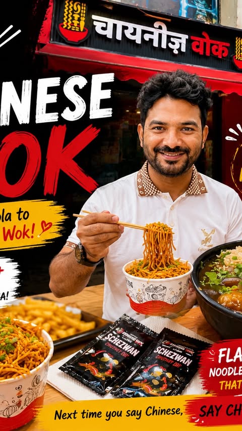 Instagram post by @little_computer_mahi for Chinese Wok. Caption reads: Craving Chinese? Then it has to be Chinese Wok!....