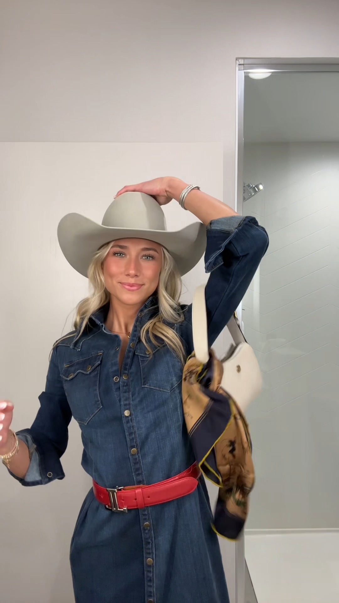 Instagram post by @stormiegoldsmithh for Lucchese. Caption reads: This song!!!

 #reels #lucchese #whosyourdaddy....