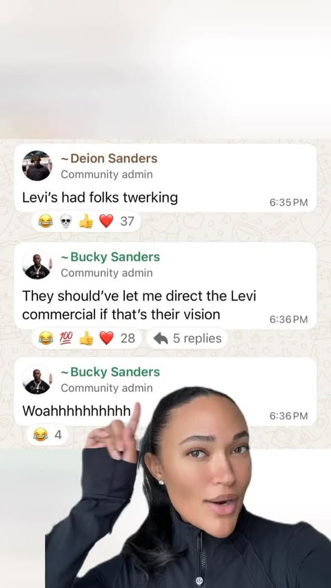 Instagram post by @baileyjacksonsports for WhatsApp. Caption reads: [...] big laughs at the big game thanks to....