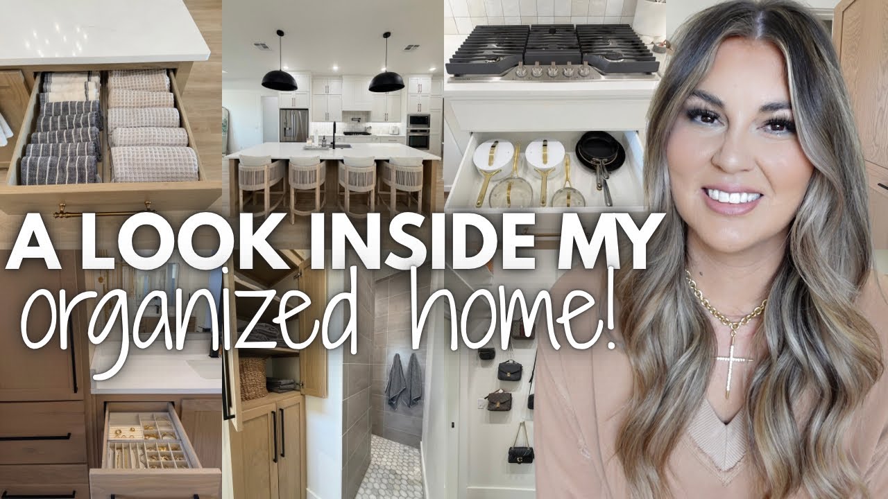 YouTube post by @TilVacuumDoUsPart for Boutique Rugs. Caption reads: A LOOK INSIDE MY ORGANIZED HOME | 2026 ORGANIZED....