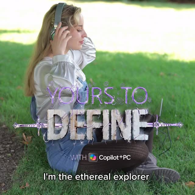 Instagram post by @raineemery for Windows. Caption reads: [...] every version of me—made possible with....