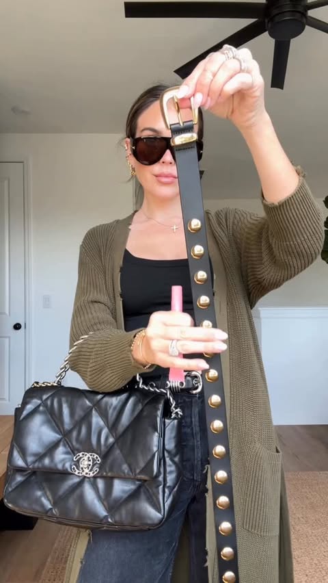 Instagram post by @nicolemasifilo for Madewell. Caption reads: Madewell def copied dehanche belts on a few of....