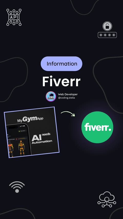 Instagram post by @coding.stella for Fiverr. Caption reads: [...] approach. I found a developer on Fiverr,....