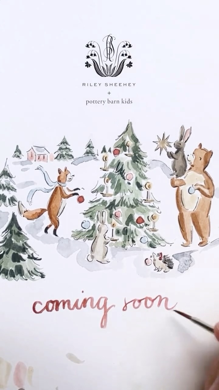Instagram post by @rileysheehey for Pottery Barn Kids. Caption reads: Santa came early this year ✨ my first-ever....