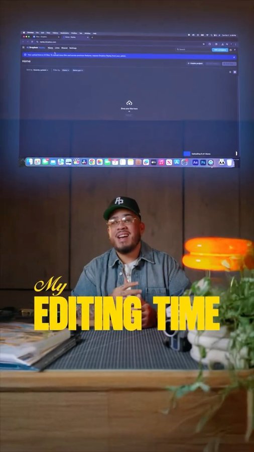 Instagram post by @omgadrian for Dropbox. Caption reads: I’m often asked how I’m able to stack content &....