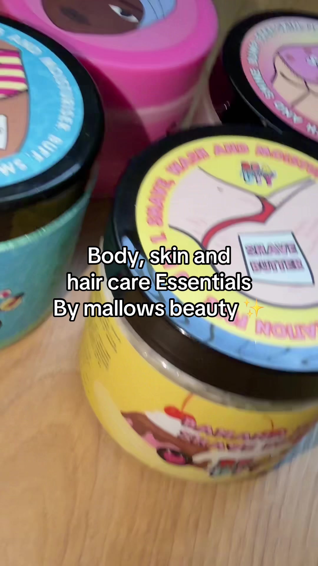 TikTok post by @chloehoward7 for Mallows Beauty. Caption reads: Mallows beauty bath products 🤩 #mallowsbeauty....