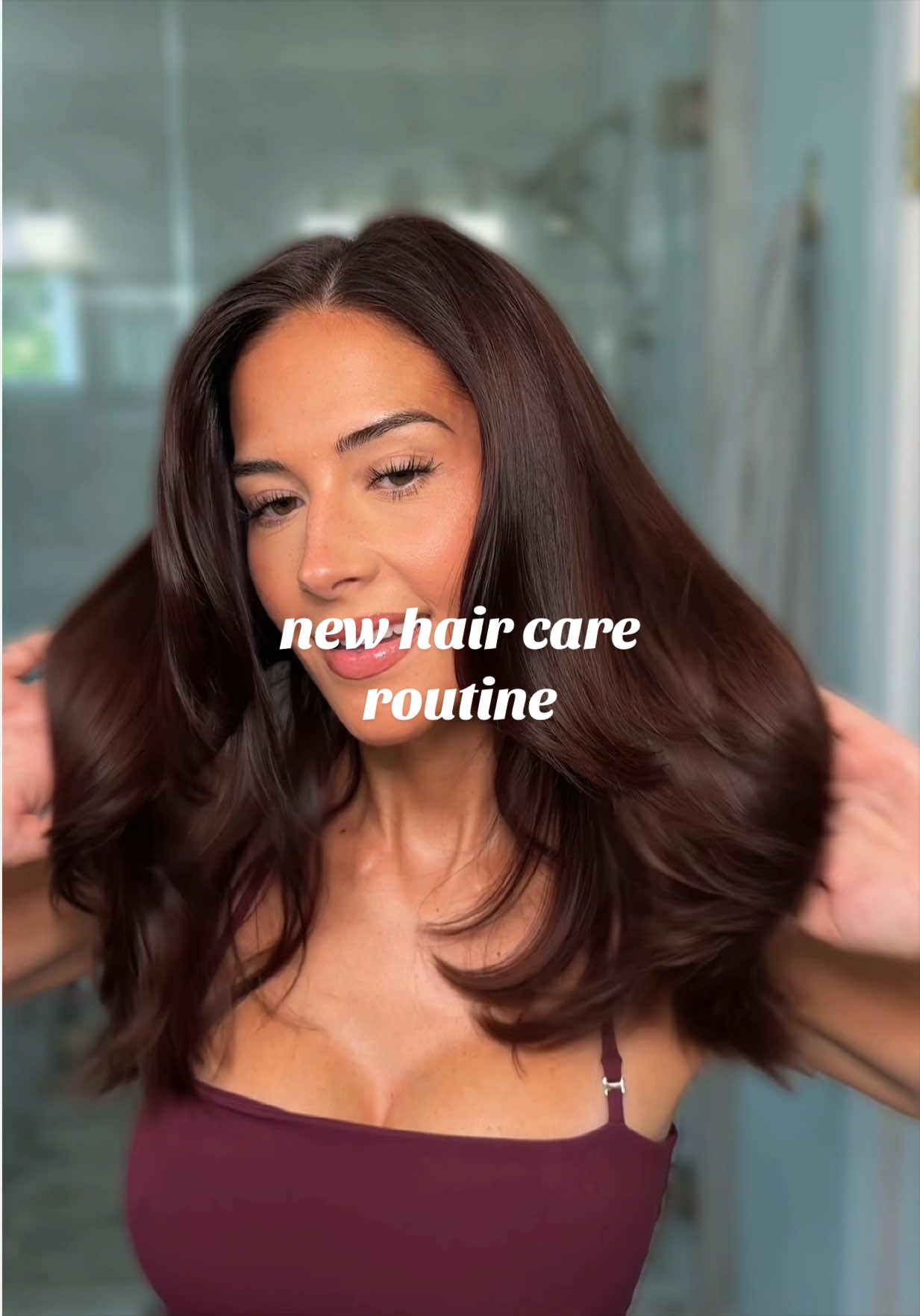 TikTok post by @claireastev for Blake Brown. Caption reads: [...] my hair looks after using these @Blake Brown....
