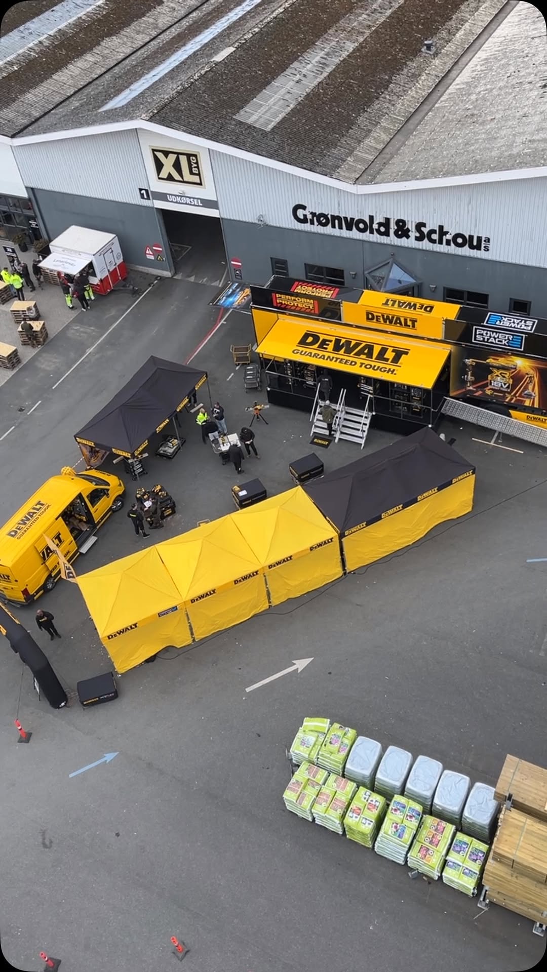 Instagram post by @kwcdk for DEWALT. Caption reads: The last stop in Denmark before easter 🐣 for the....