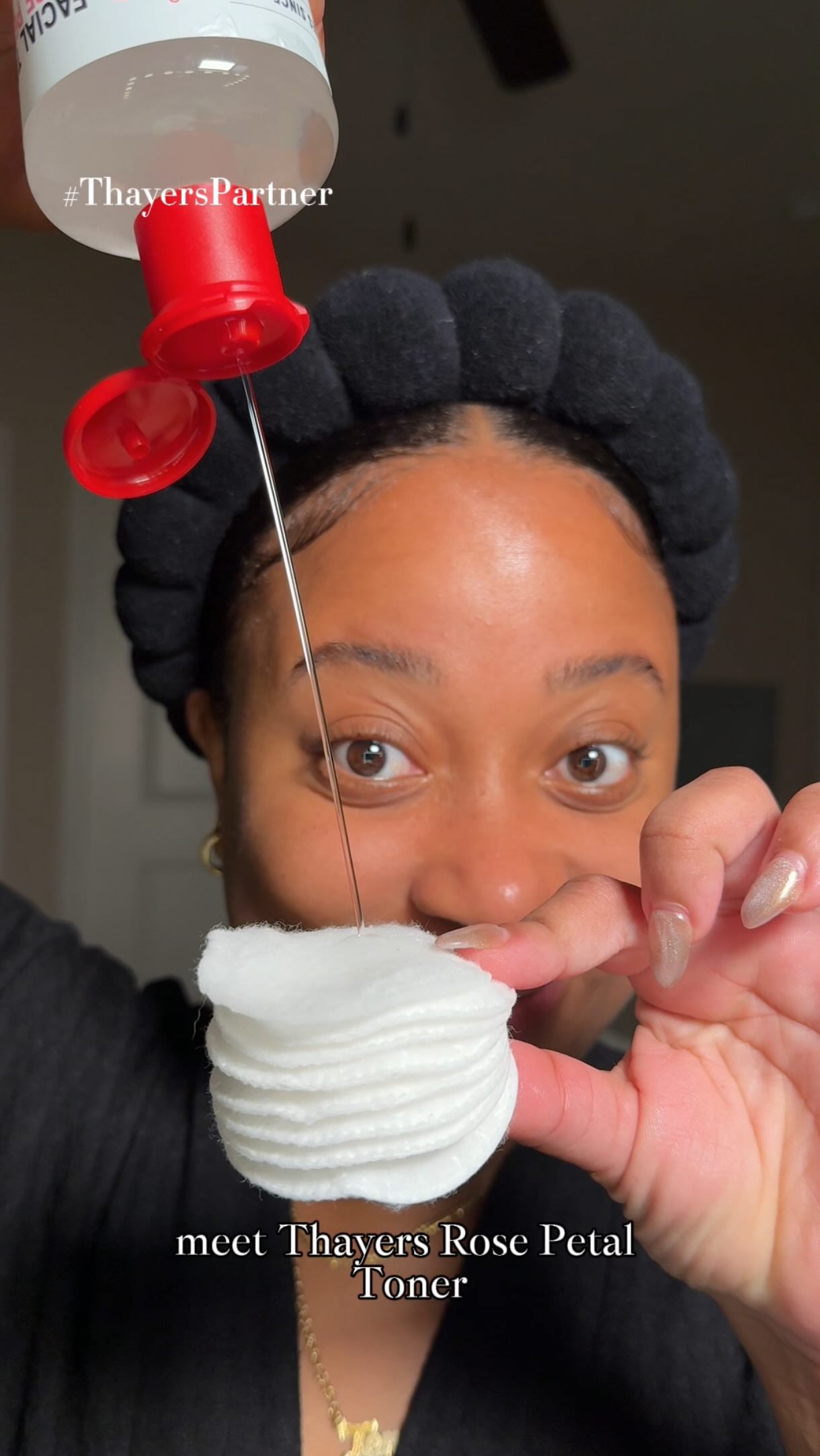 Instagram post by @tenisha.ward for Thayers. Caption reads: Your glow-up in a bottle!! @thayers Rose Petal....