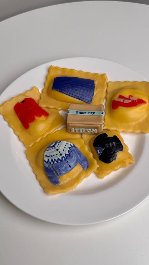 Instagram post by @sibatable for Stitch Fix. Caption reads: Holiday style…but make it al dente. 🍝✨  Today’s a....