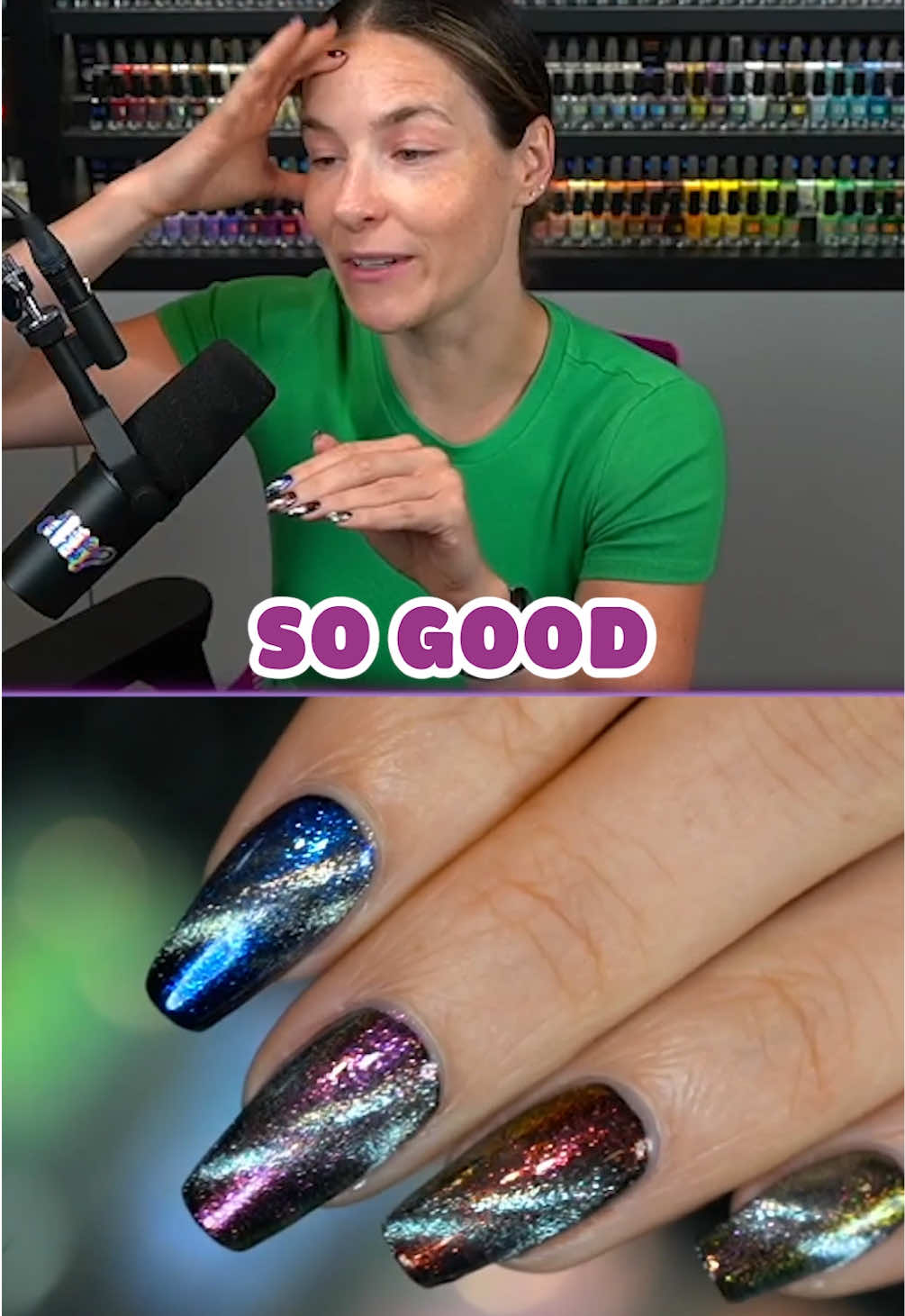 TikTok post by @simplynailogical for Holo Taco. Caption reads: My wildest nail combo yet 🤯💅 @Holo Taco #nails....