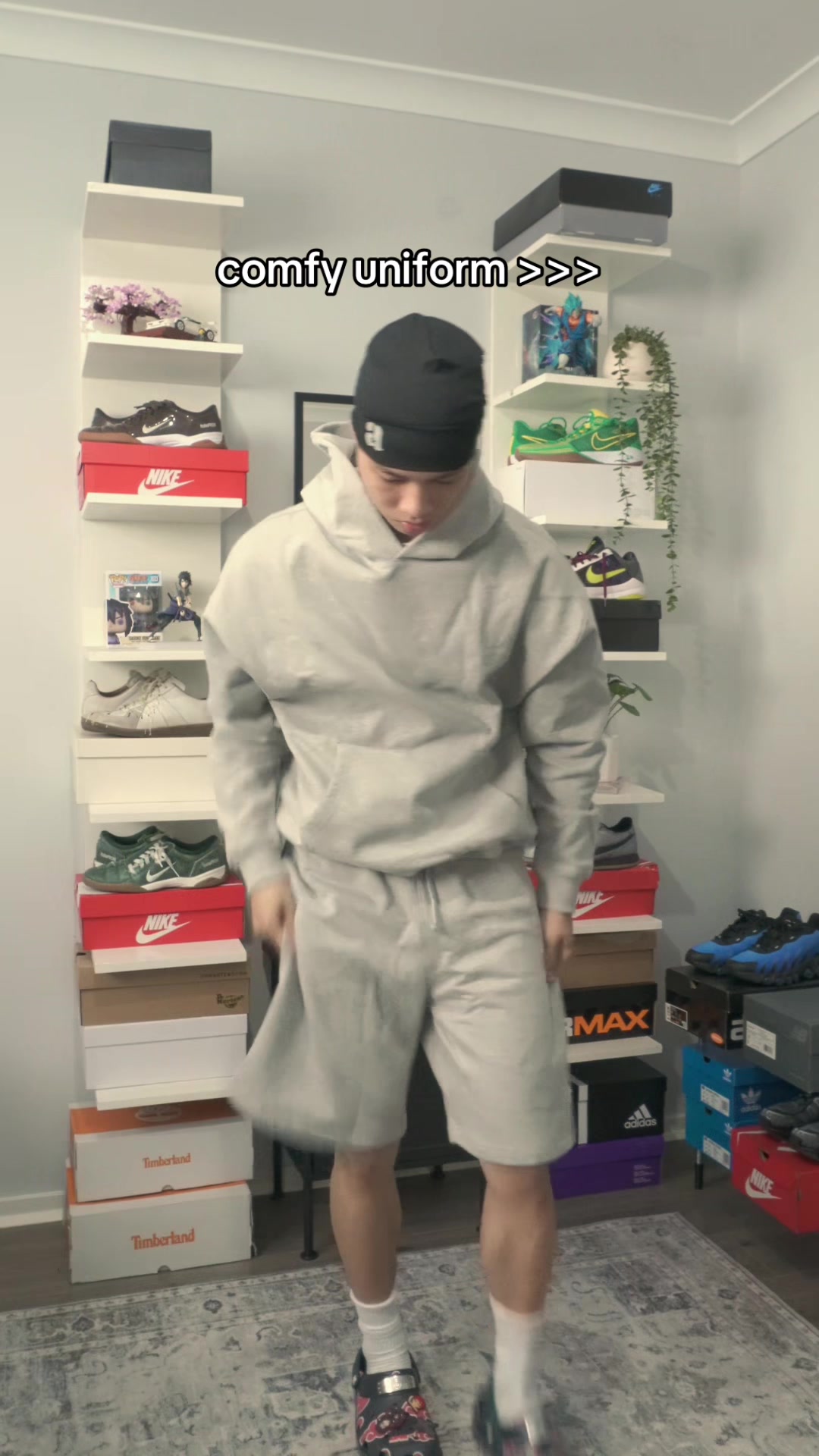 TikTok post by @jt.wijaya for mnml. Caption reads: tracksuits for days @mnml #ad #streetwear #fashion....