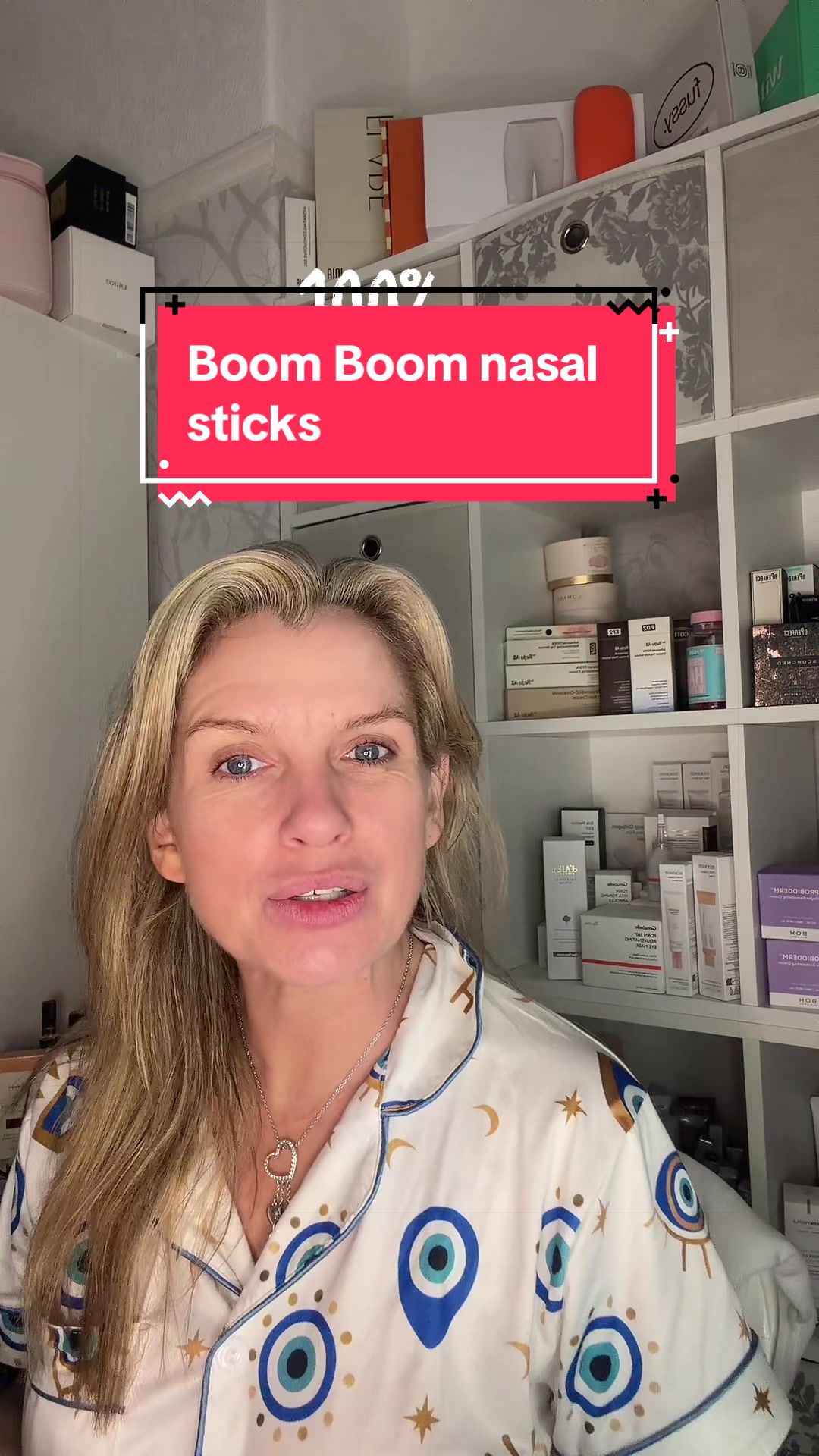 TikTok post by @nikks381 for BoomBoom. Caption reads: [...] nasal sticks. As seen on Shark Tank!....